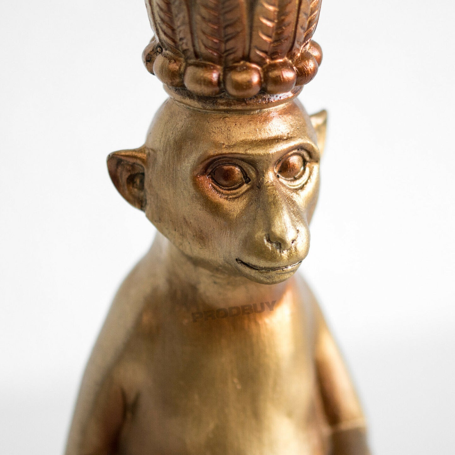 Monkey Brass Colour Resin Candlestick 24cm