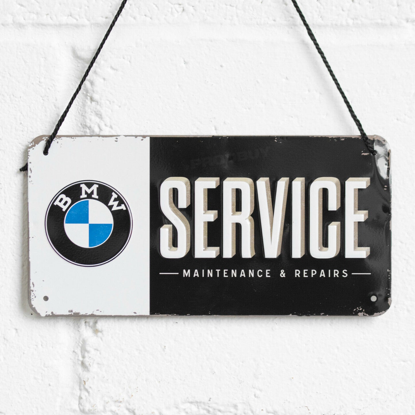 'BMW Service' 20cm Hanging Metal Wall Sign