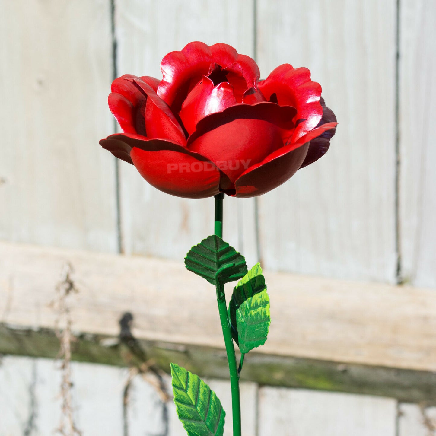 Large 83cm Rose Flower Garden Stake Metal Ornament