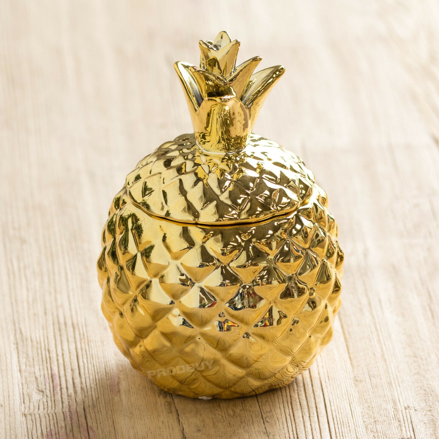 Gold Pineapple Fruit Trinket Pot Ornament