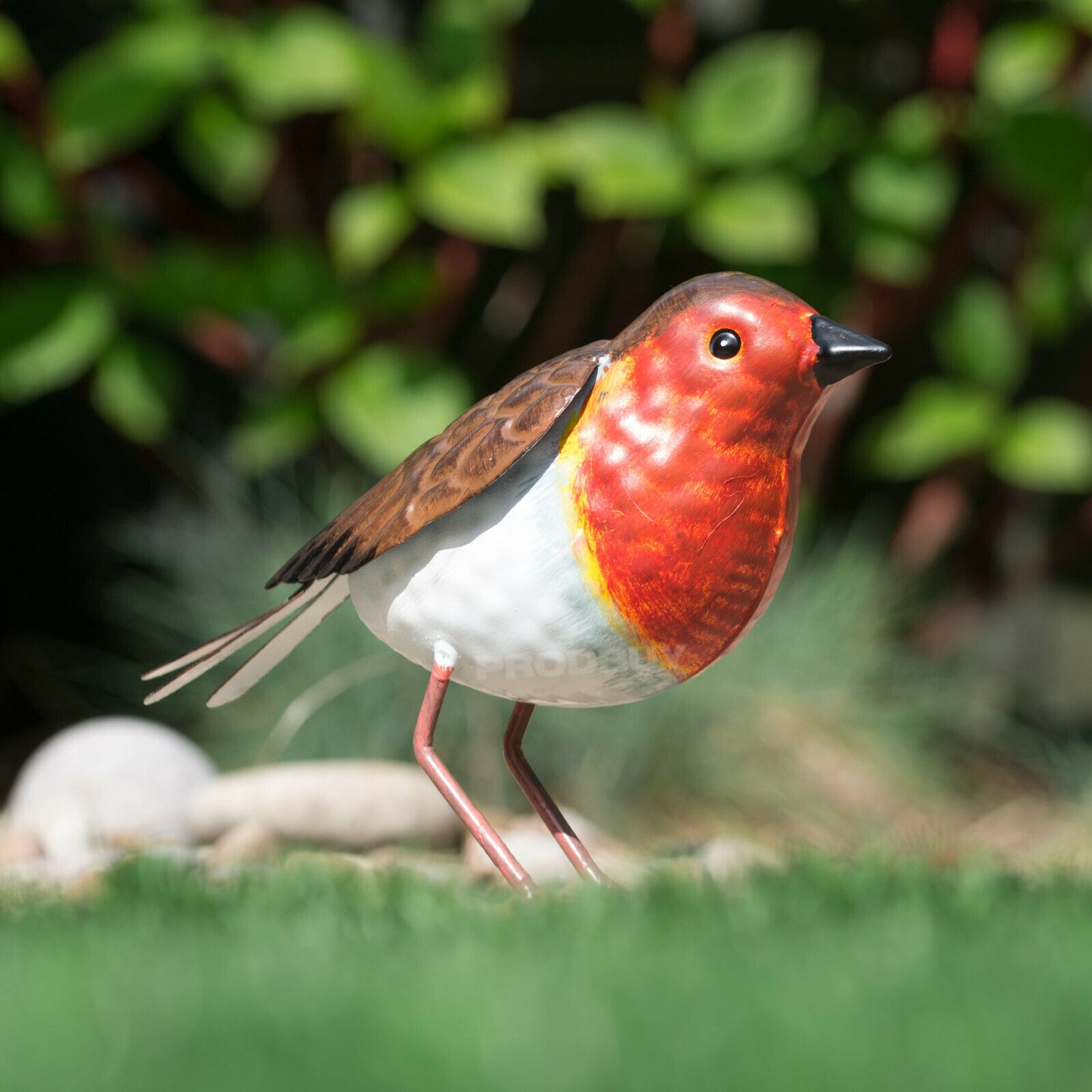 Small 16cm Metal Robin Garden Bird Ornament