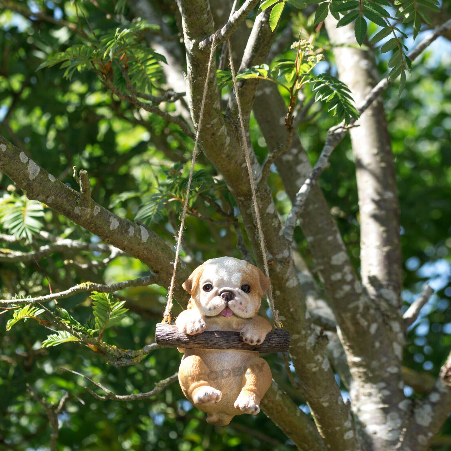 Small Bulldog Hanging Garden Ornament