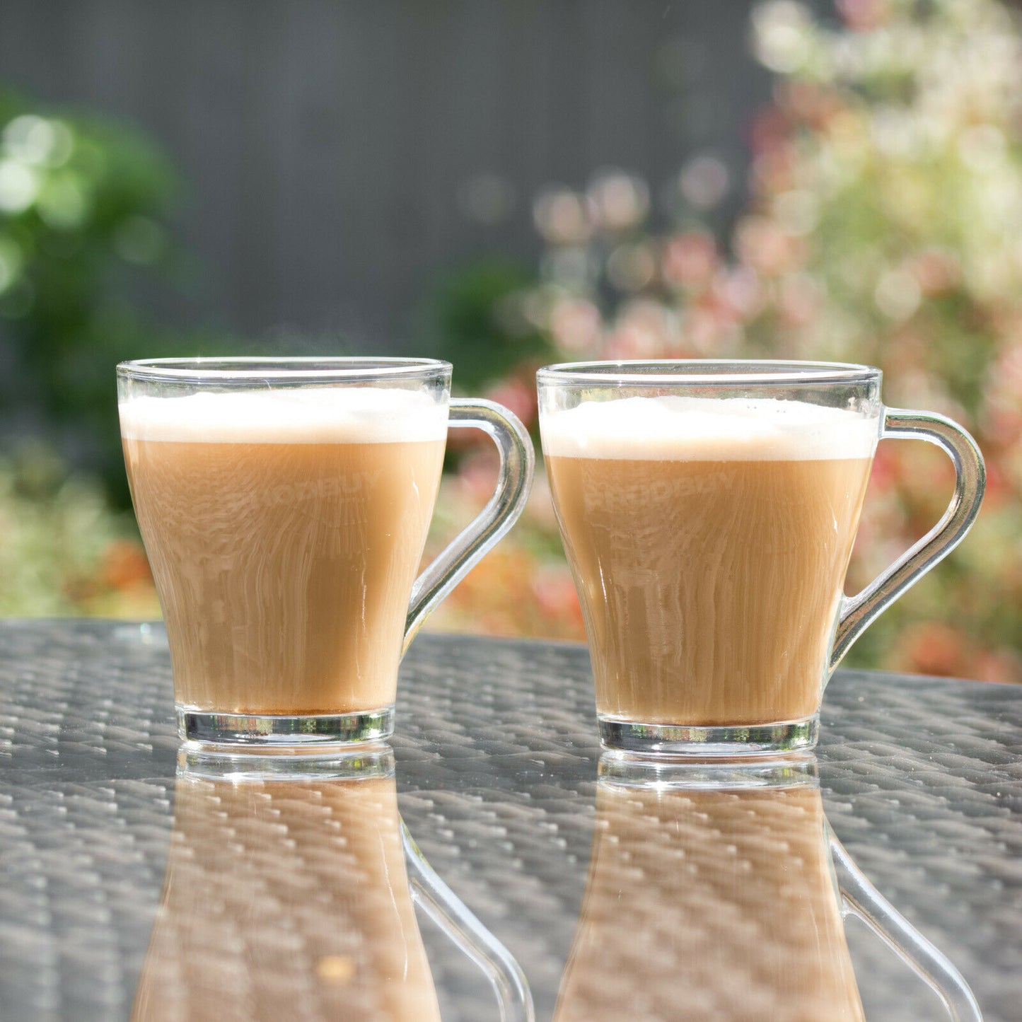 Set of 4 Small Clear Glass Tea Mugs
