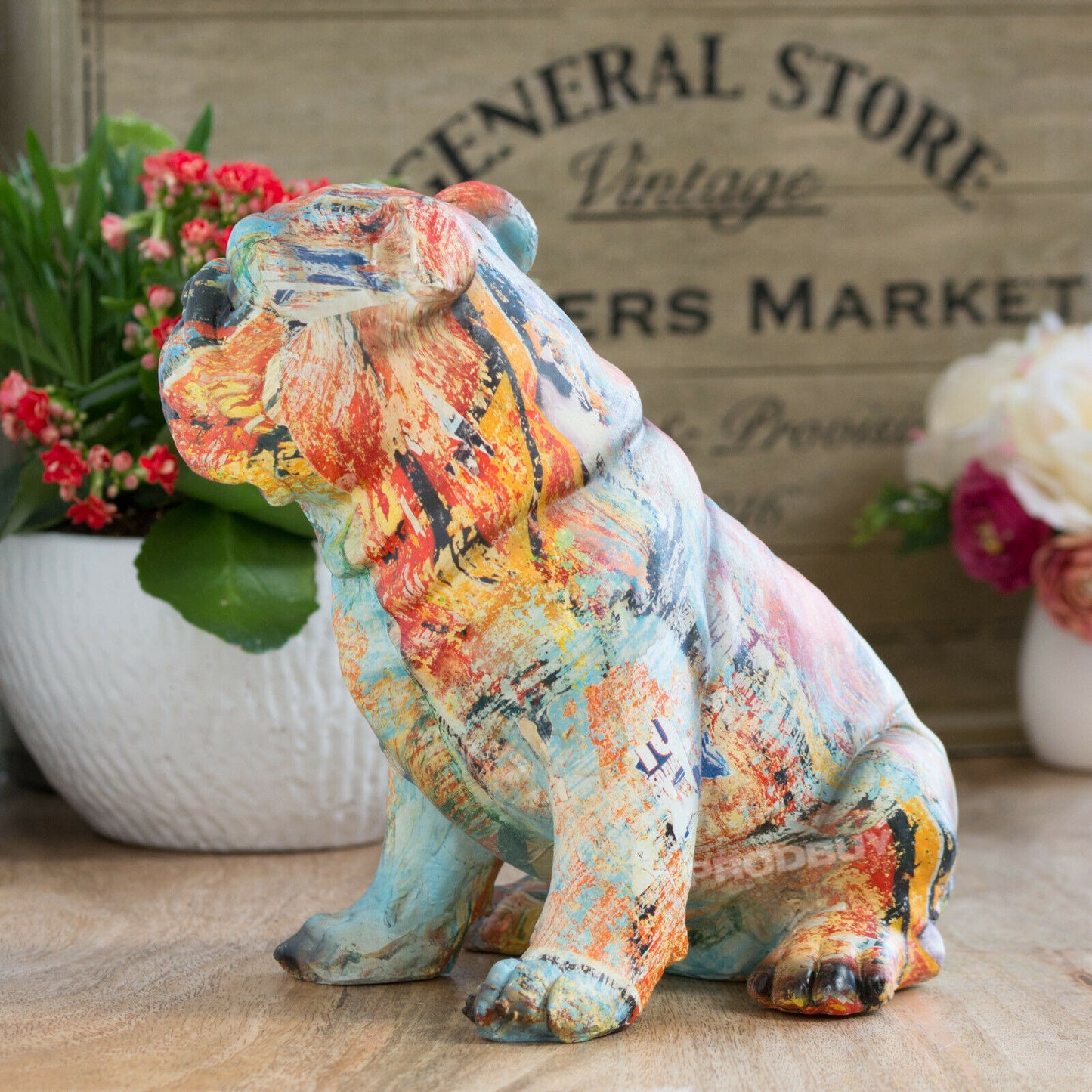 Paint Splatter British Bulldog Ornament