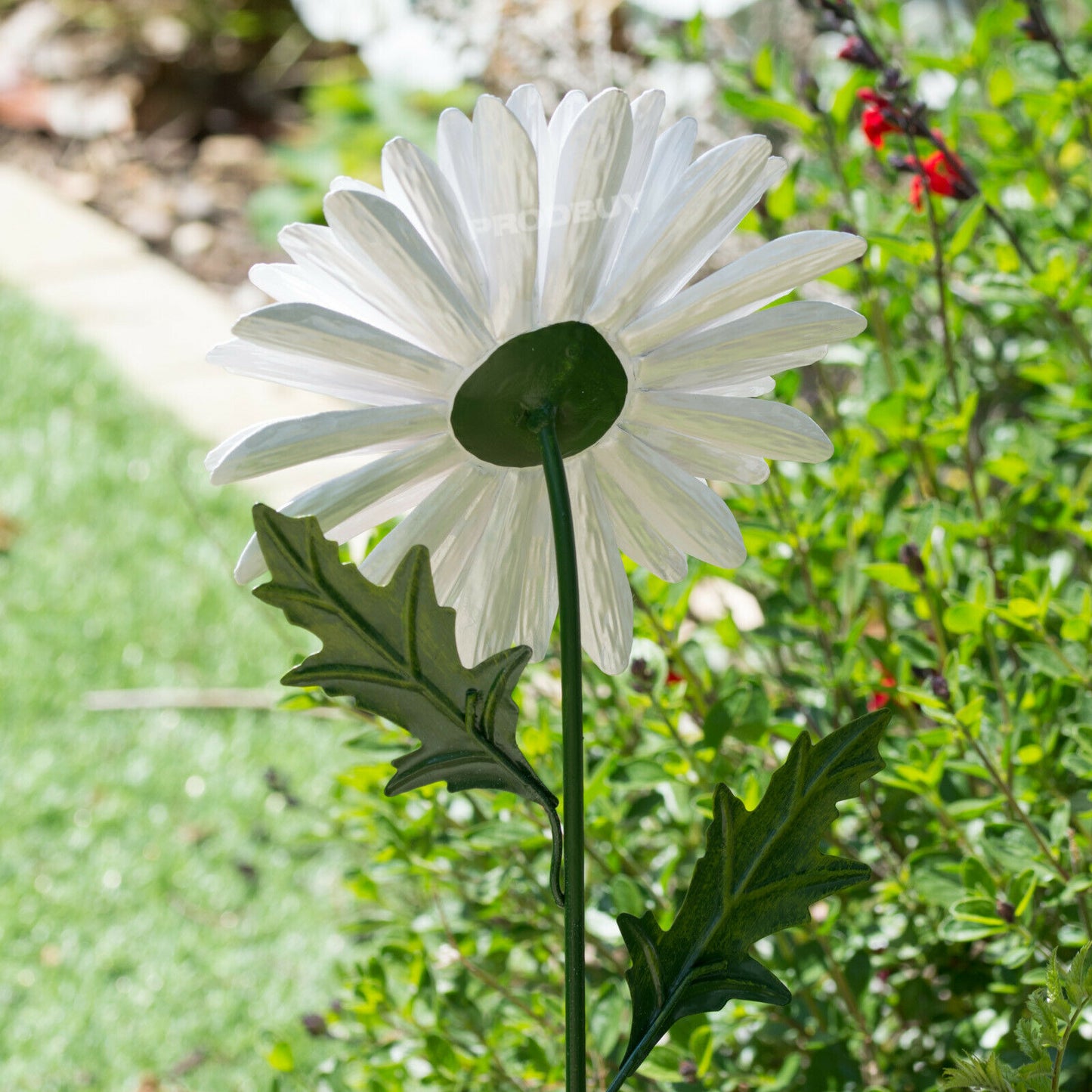 Large 85cm White Daisy Garden Stake Ornament