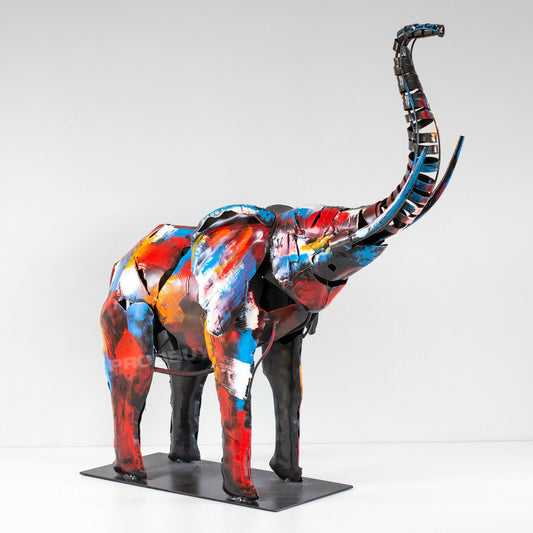 Large Metal Elephant Sculpture 70cm Long