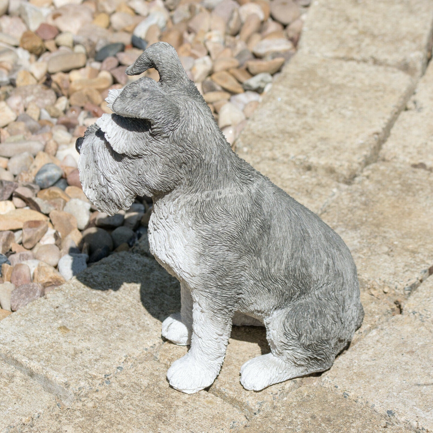 Grey Schnauzer Dog Resin Garden Ornament