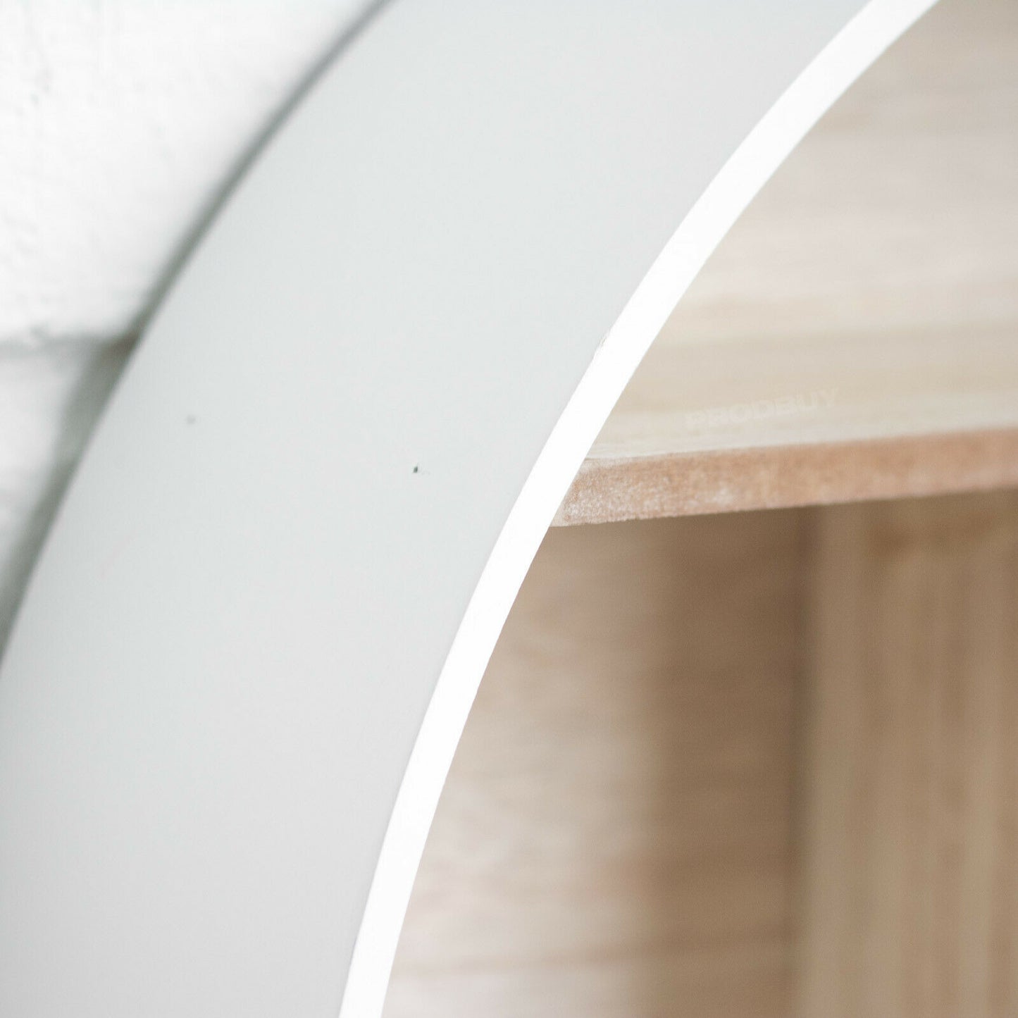White Round Shelving Unit 45.5cm Wooden Wall Storage