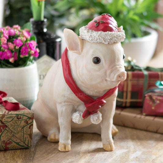 Christmas Pig 25cm Decorative Ornament