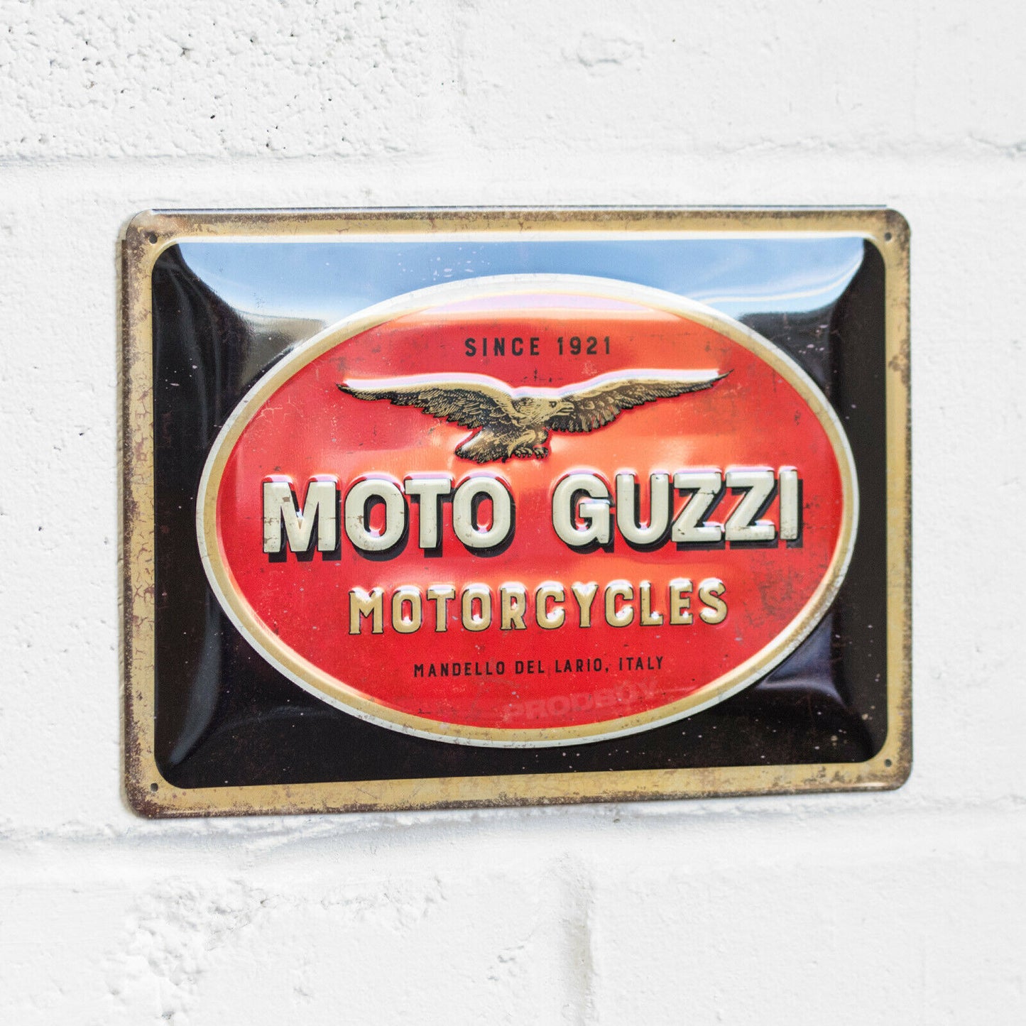 'Moto Guzzi Motorcycles' 30cm Metal Wall Sign