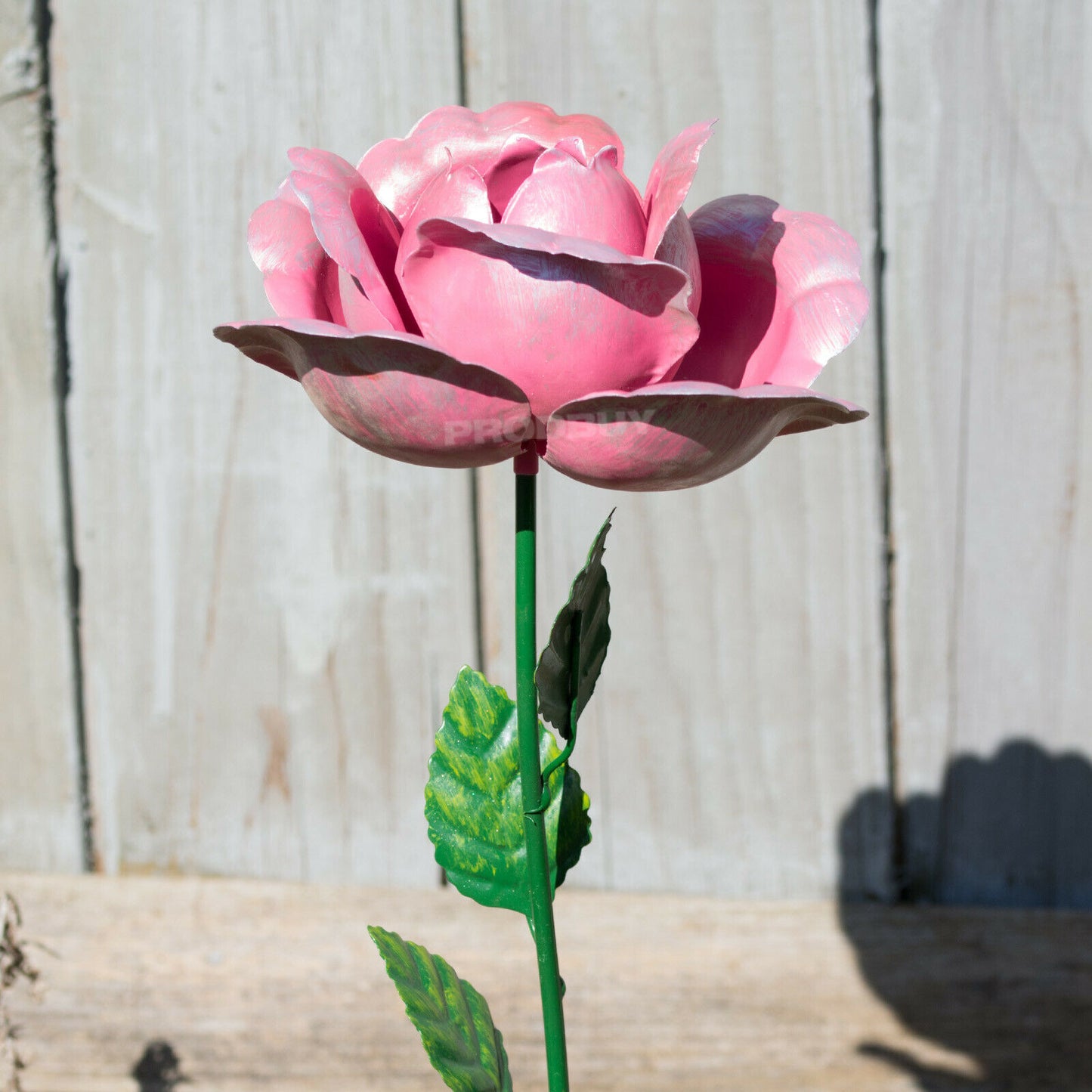 Large 83cm Rose Flower Garden Stake Metal Ornament