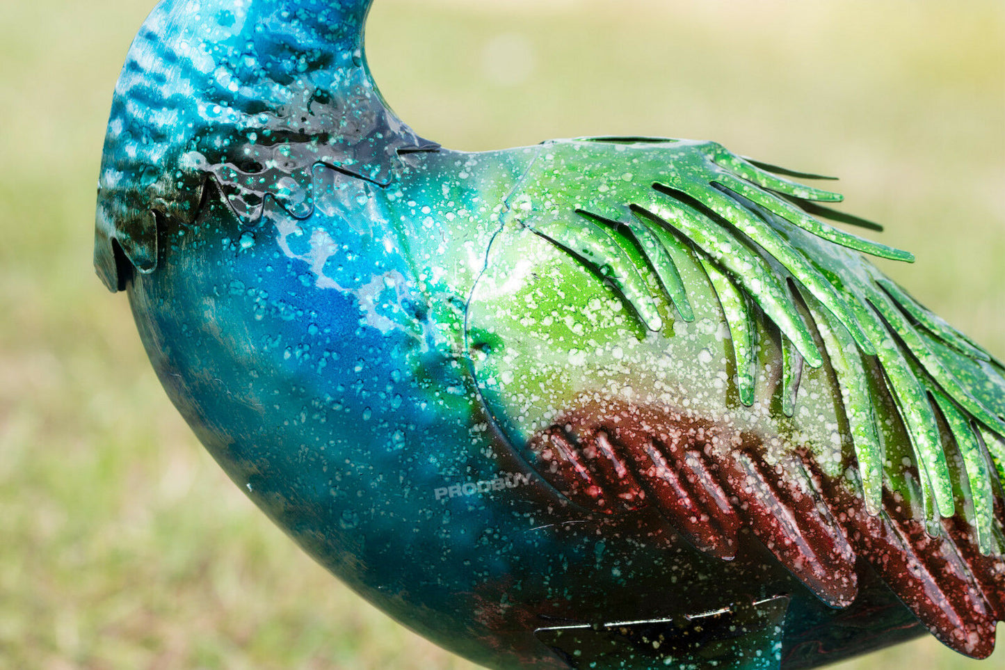 Large Exotic Peacock Metal Garden Ornament