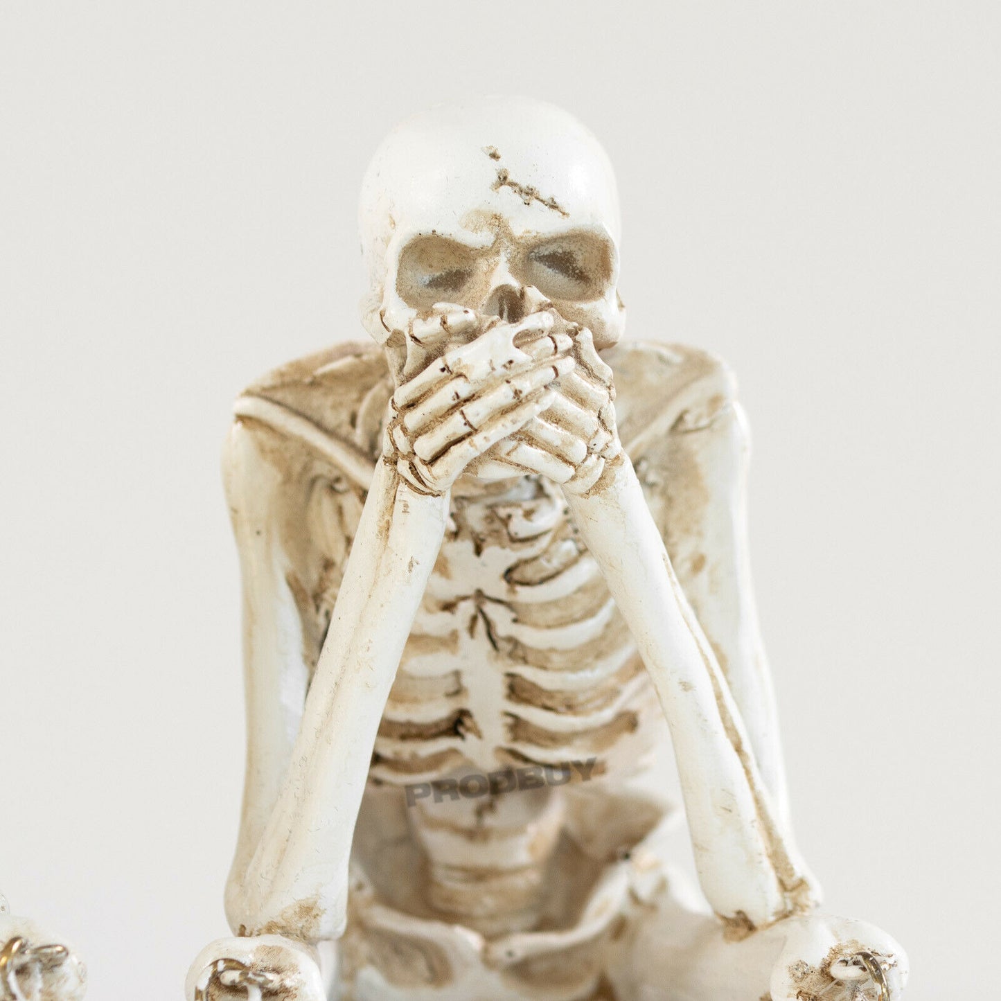 Set of 3 Skeleton Shelf Sitting Ornaments See Speak Hear No Evil Gothic Table Sitters