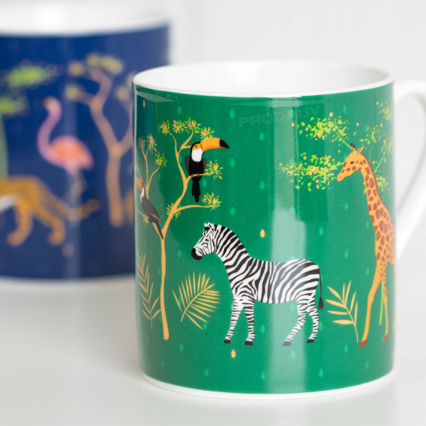 Set of 2 Safari Animal Coffee Mugs