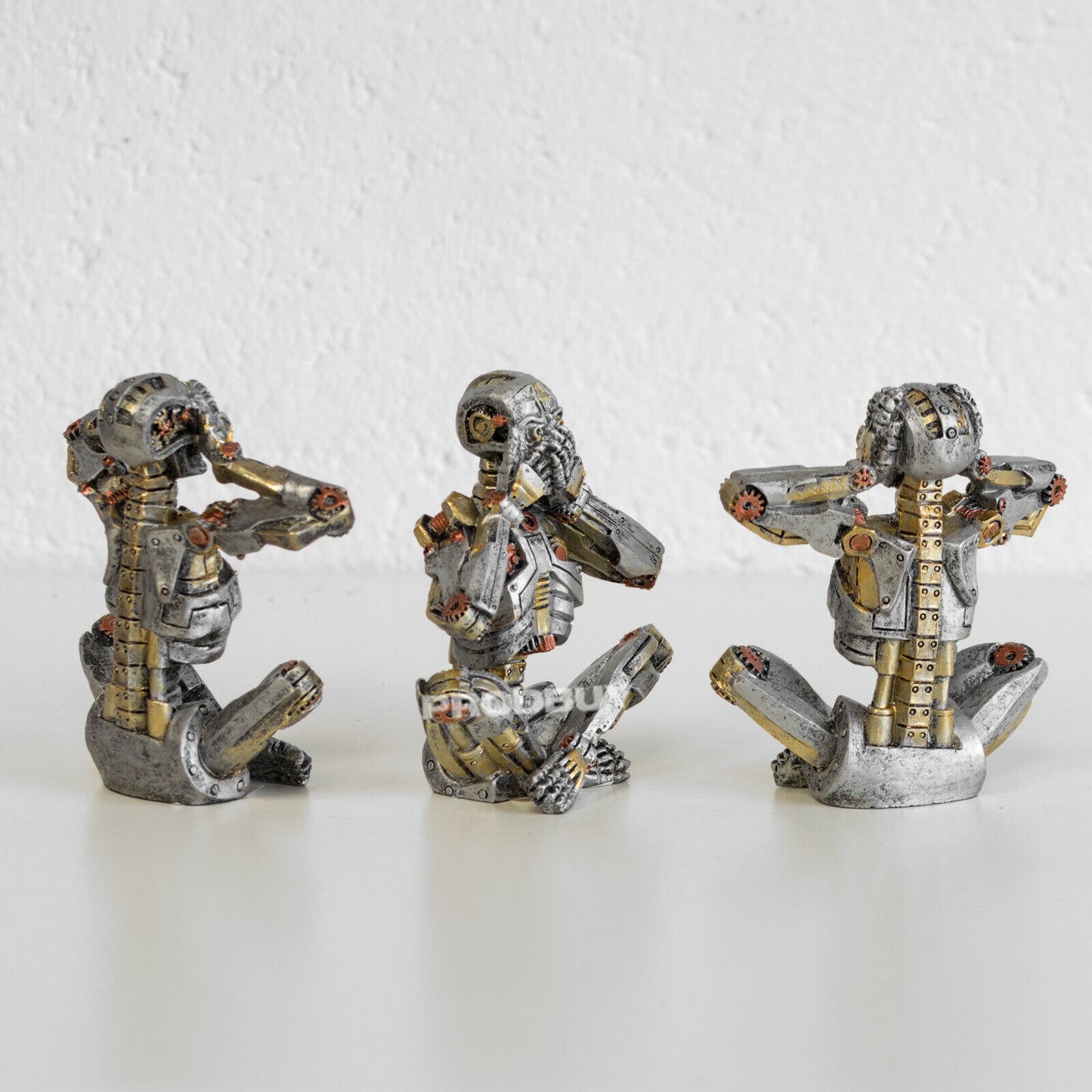 3 Wise Steampunk Skeleton Ornaments See Speak Hear No Evil