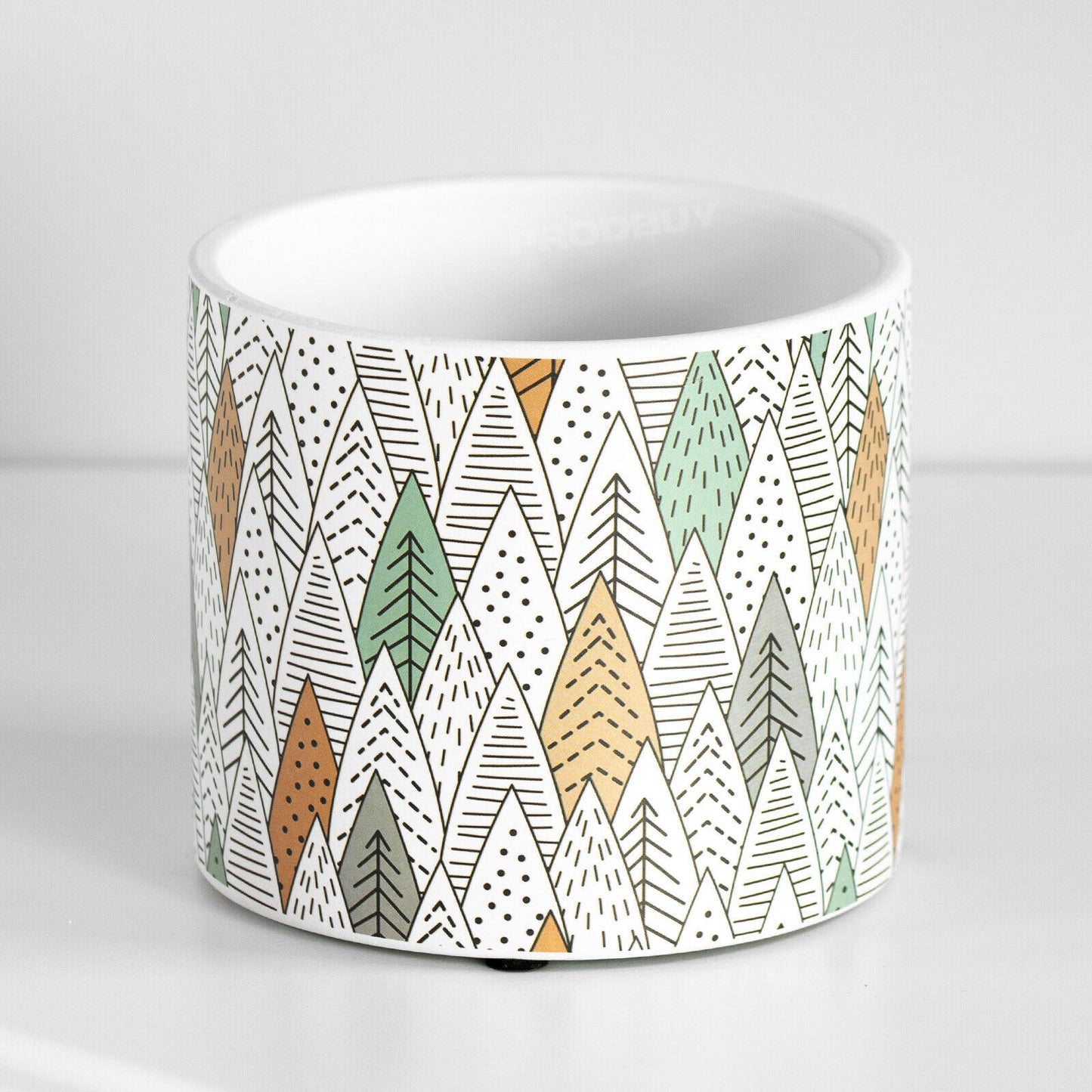 Floral Geometric Trees 12cm Plant Pot Small Ceramic Indoor Cover