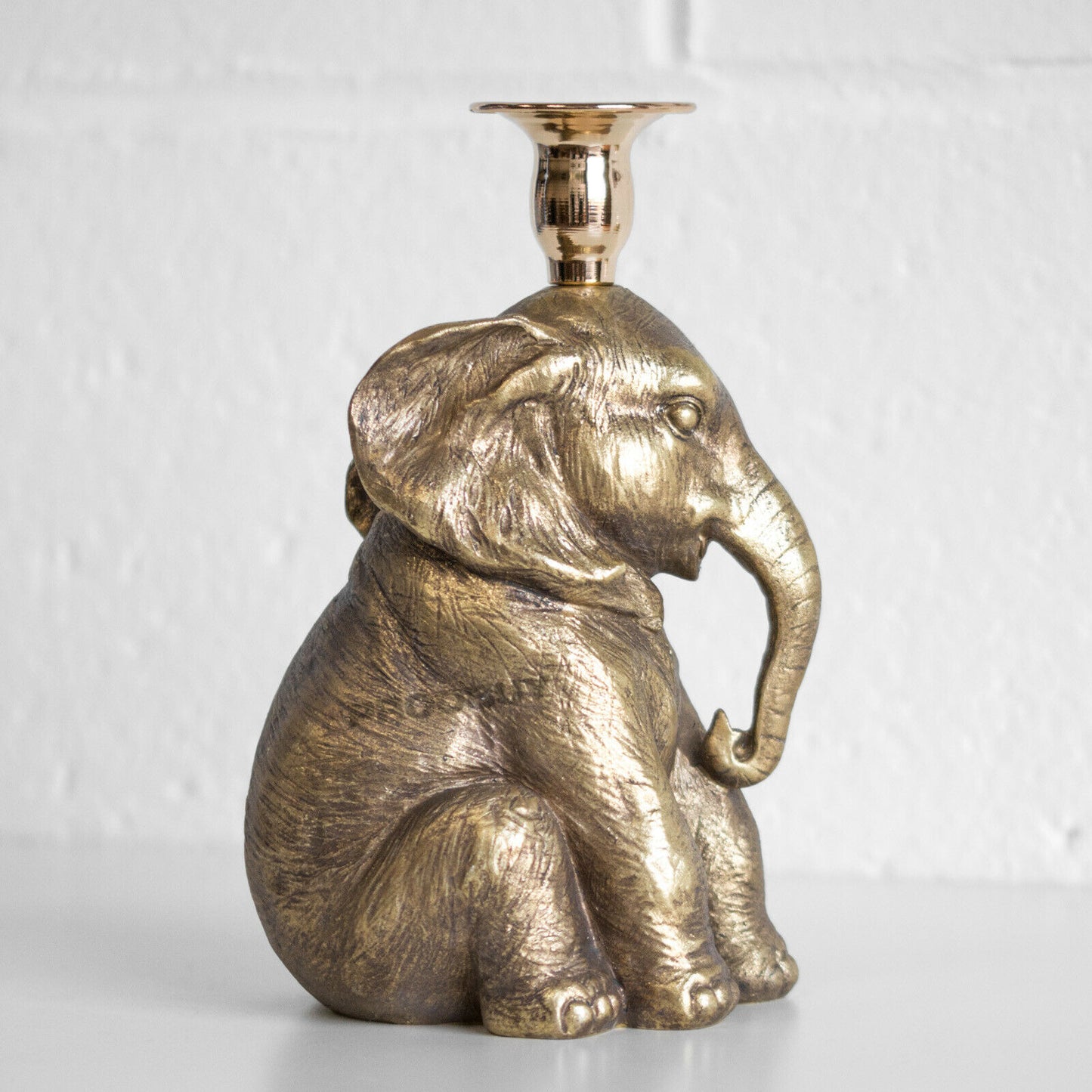 Sitting Elephant Candle Holder 8" Tall