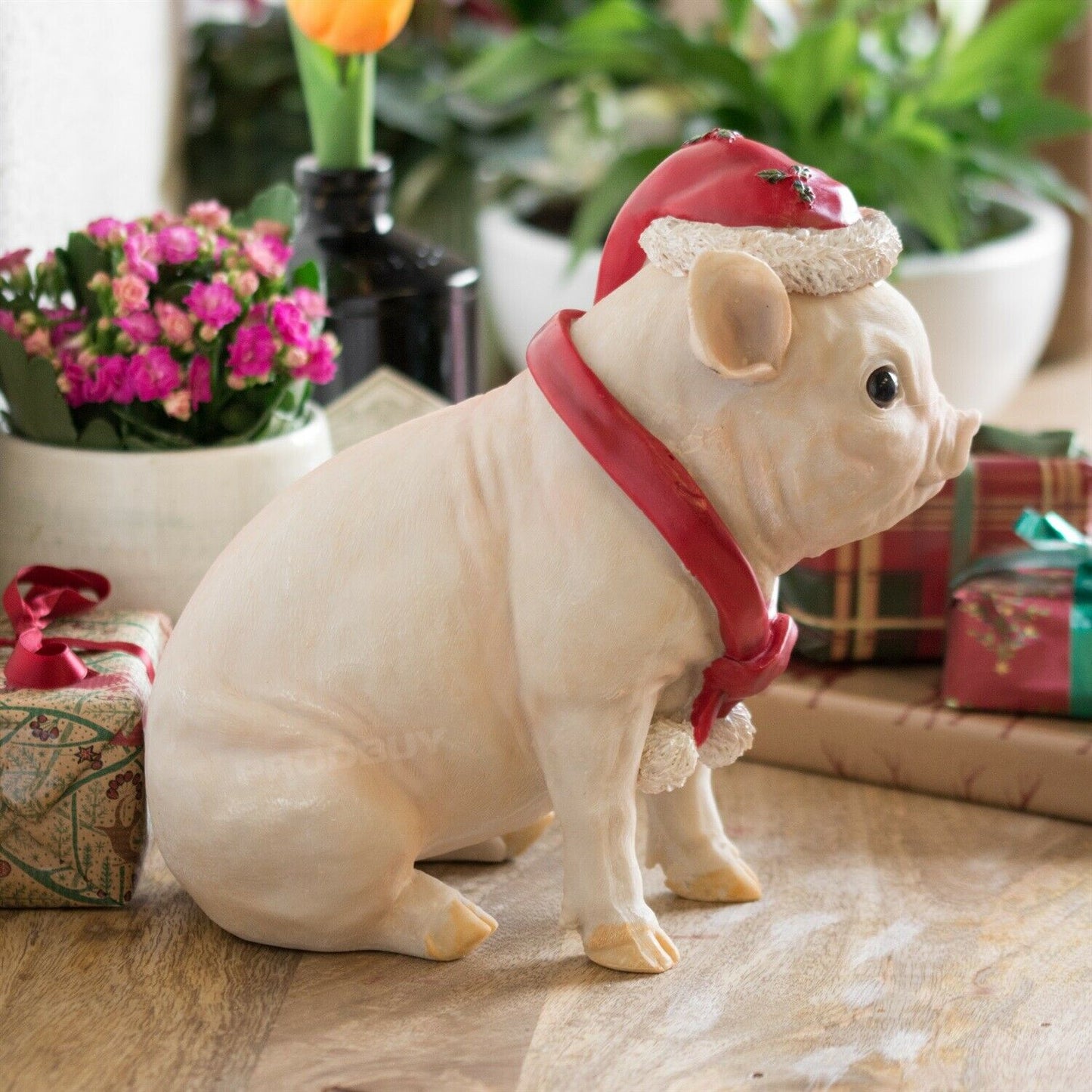 Christmas Pig 25cm Decorative Ornament