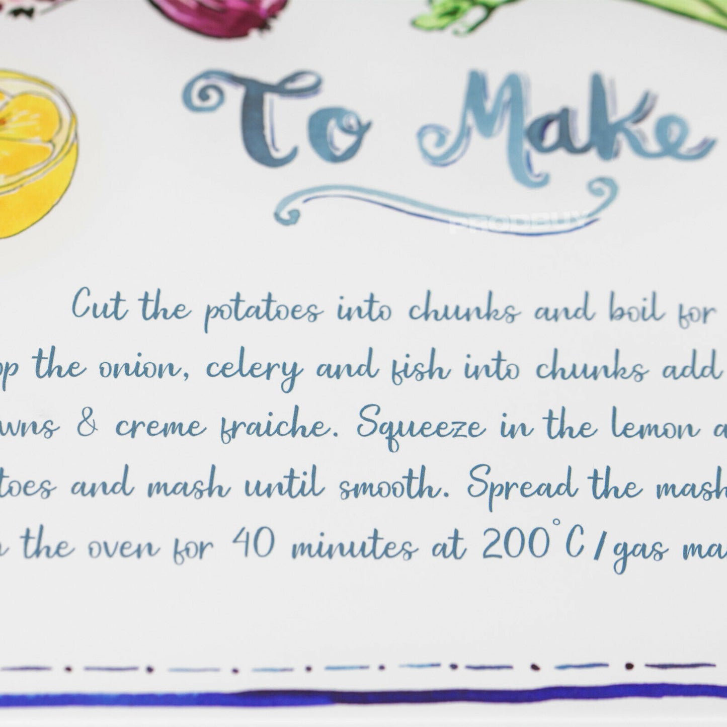 Fish Pie Recipe 40cm Glass Worktop Saver