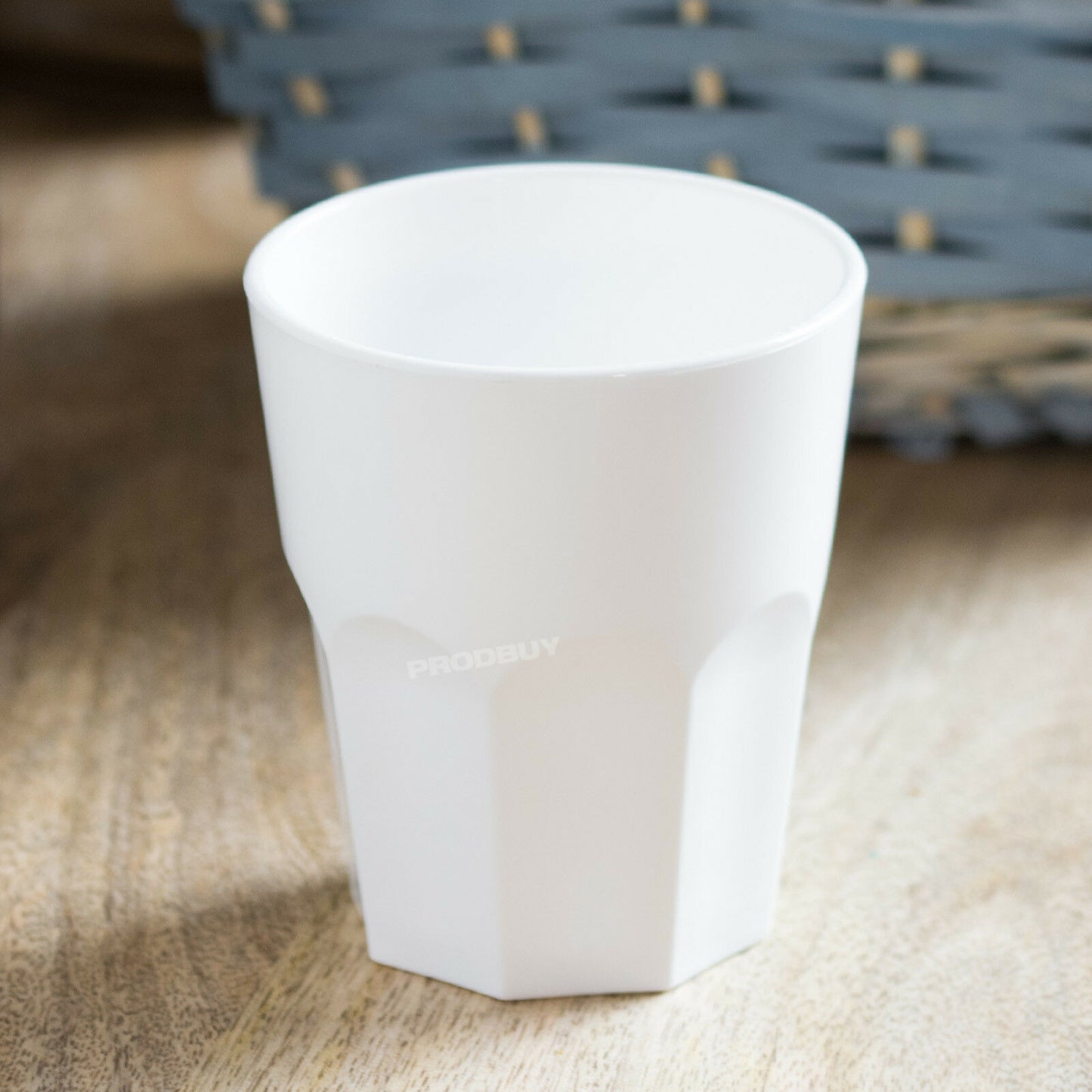 Set of 4 White Reusable Plastic Drinking Tumblers