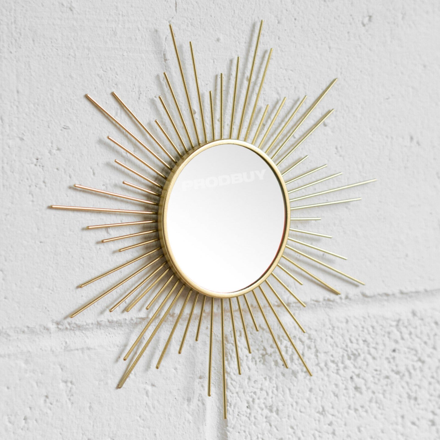 Set of 3 Small Gold Frame Glass Wall Mirrors