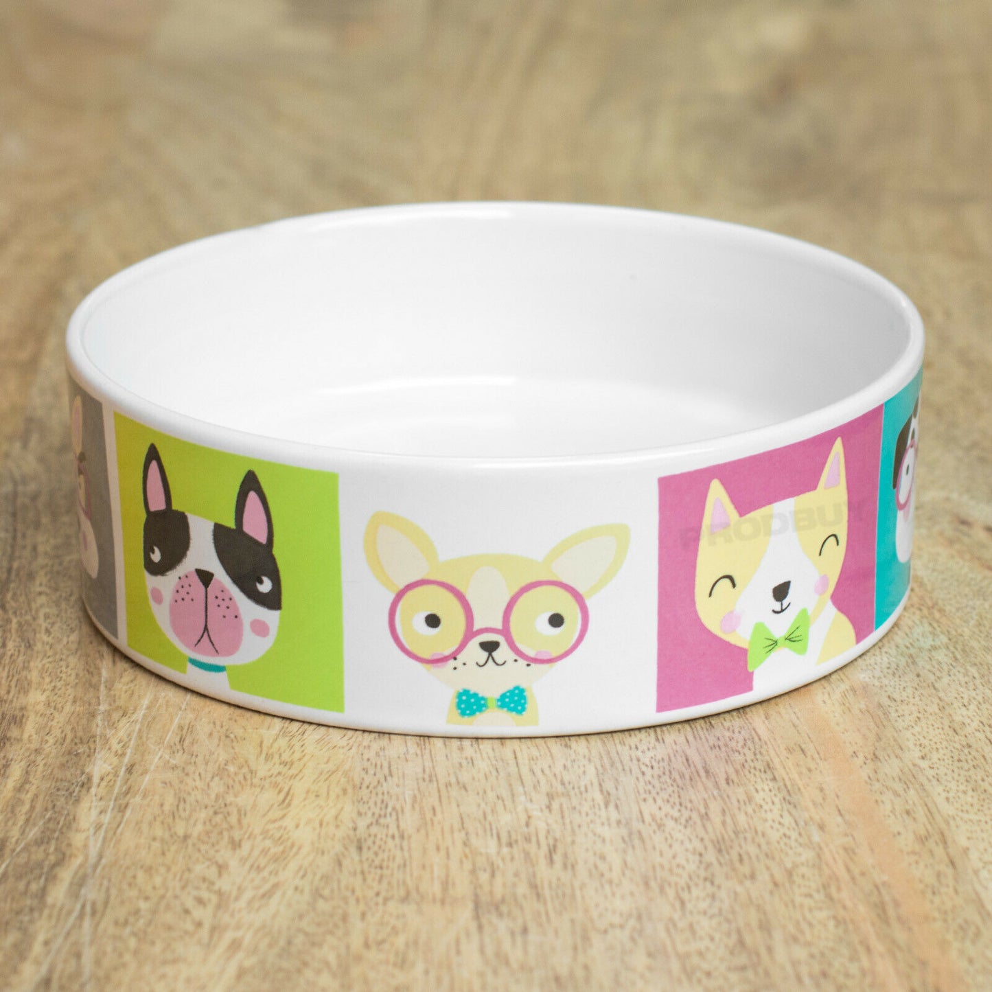 Dog Pawtraits Ceramic Pet Food Bowl
