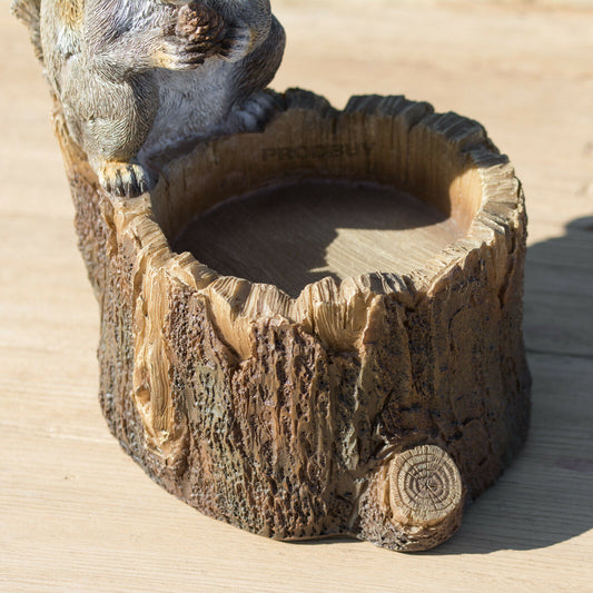 Squirrel Design Bird Feeder Resin Outdoor Garden Ornament