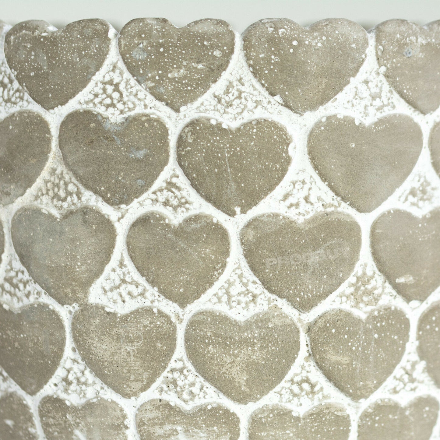 Grey Hearts Cement Plant Pot Small 12cm 0.5L