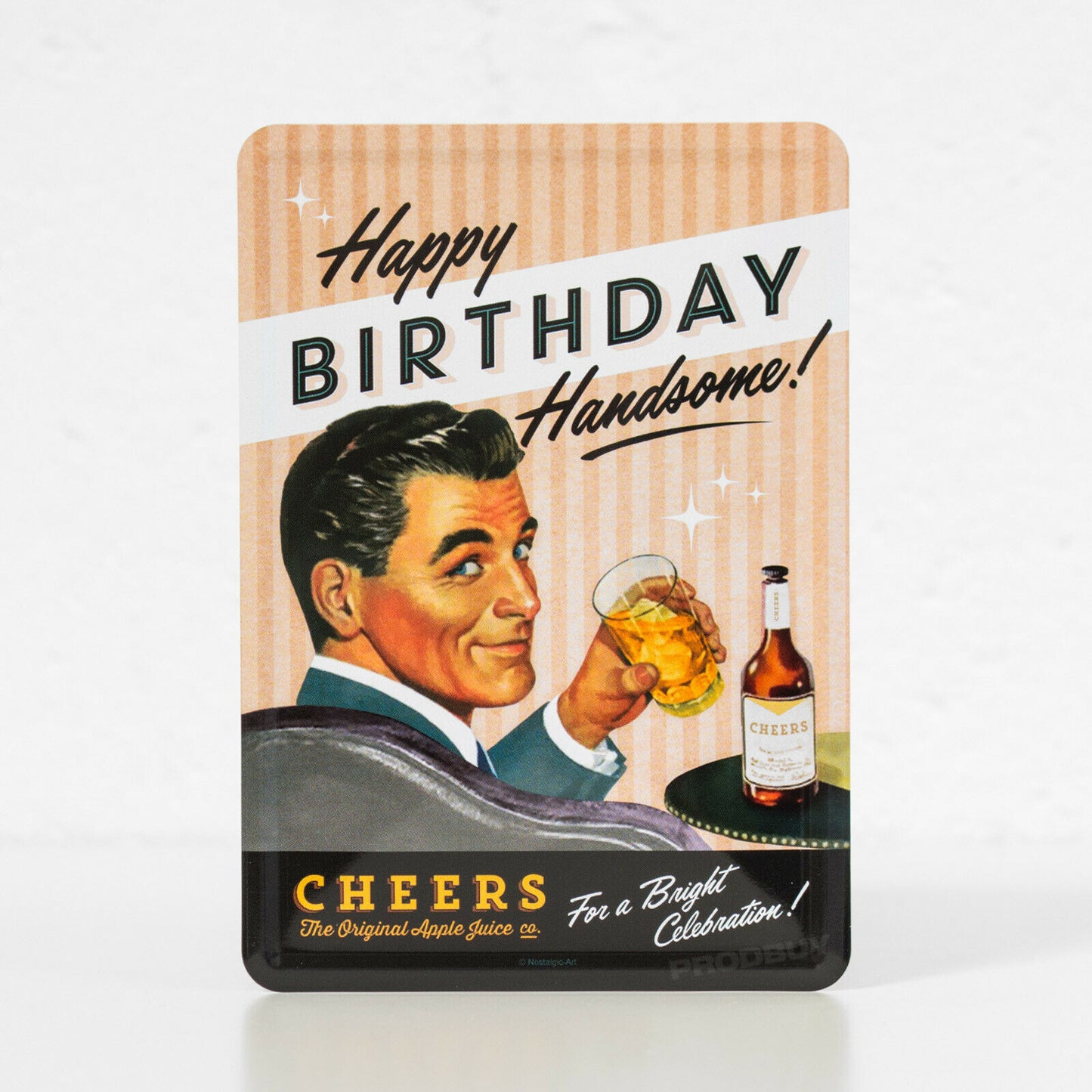 Small 'Happy Birthday Handsome' Metal Wall Sign