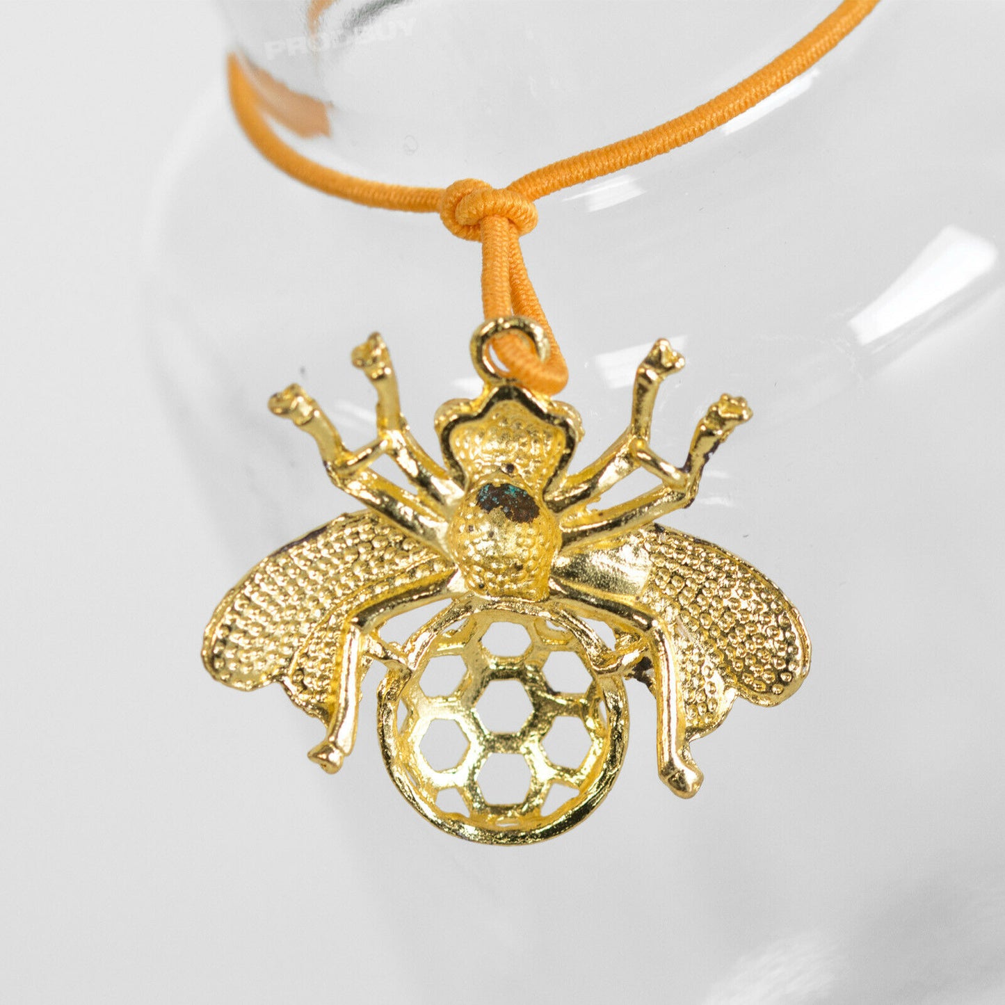 Gold Bee Charm Small Glass Bud Vase