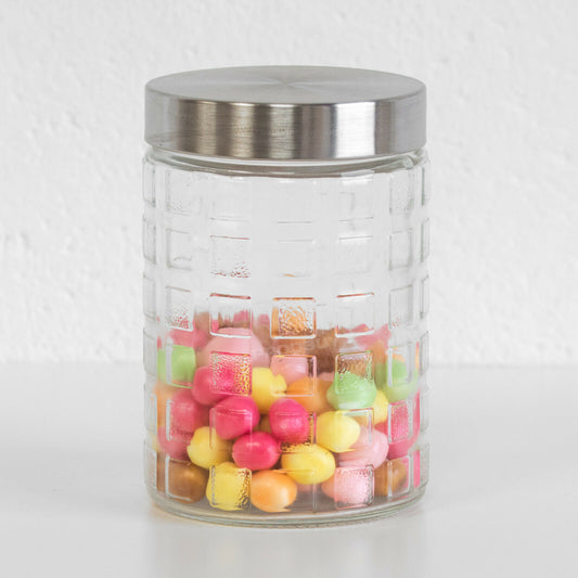 Small 1 Litre Round Glass Storage Jar