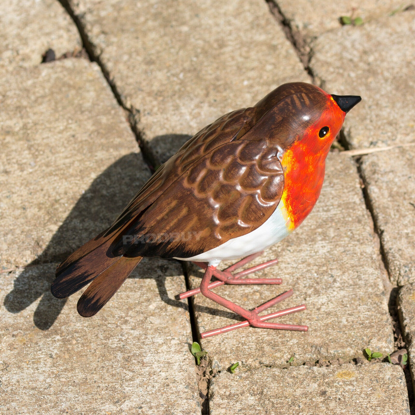 Small 16cm Metal Robin Garden Bird Ornament