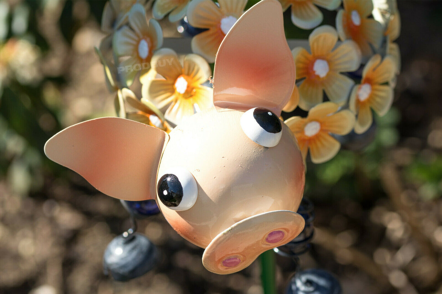 Tall Metal Pig Garden Stake Ornament