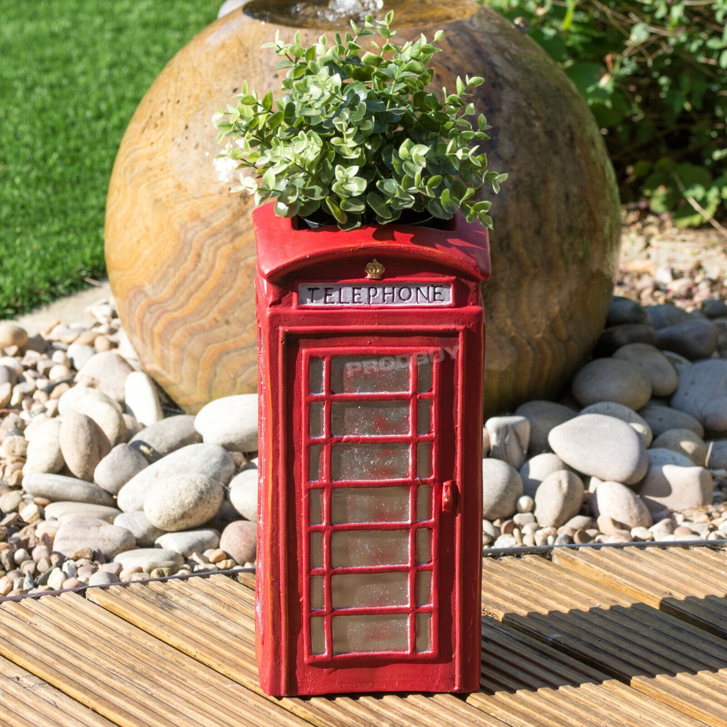 Red Telephone Box Garden Planter 38cm Tall