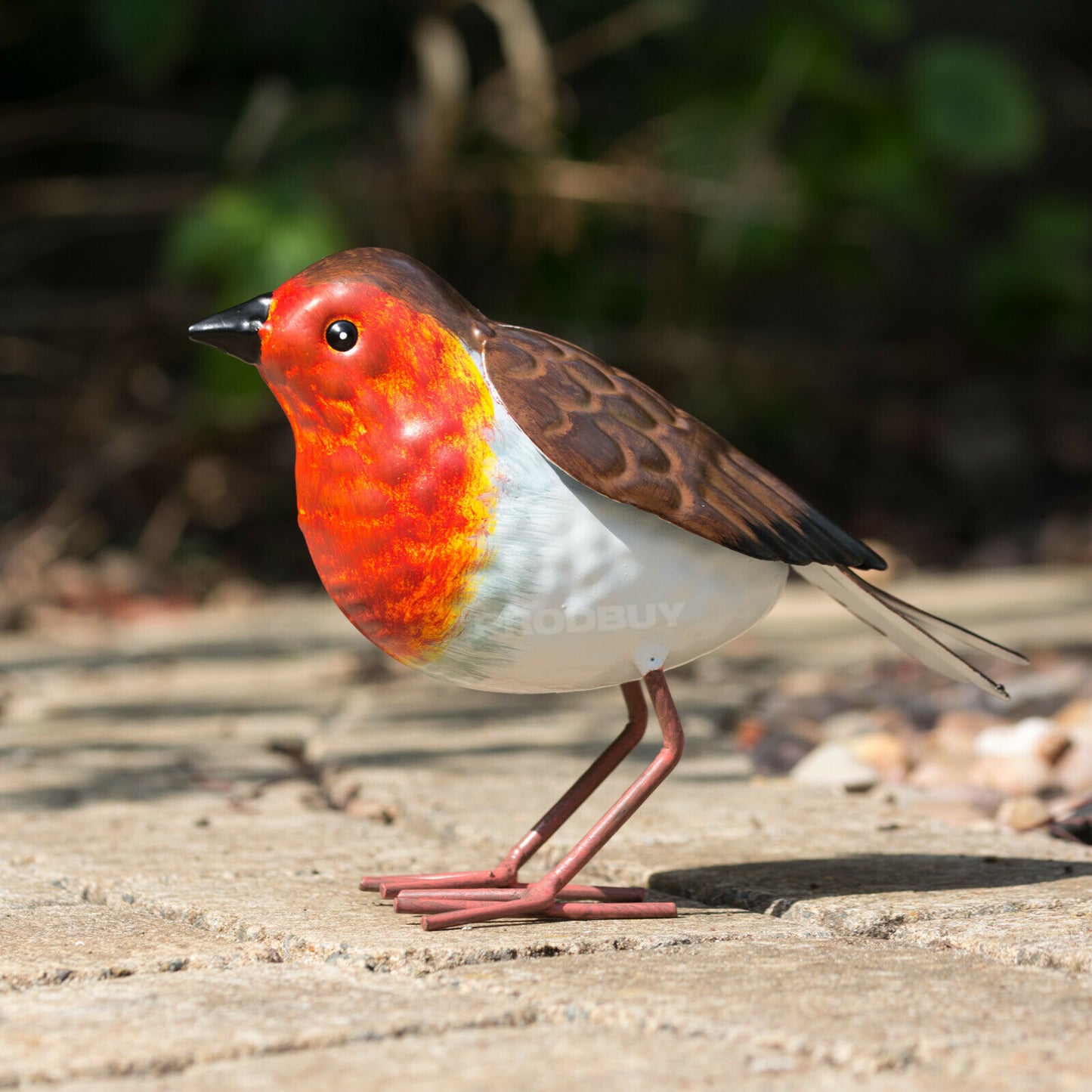 Small 16cm Metal Robin Garden Bird Ornament