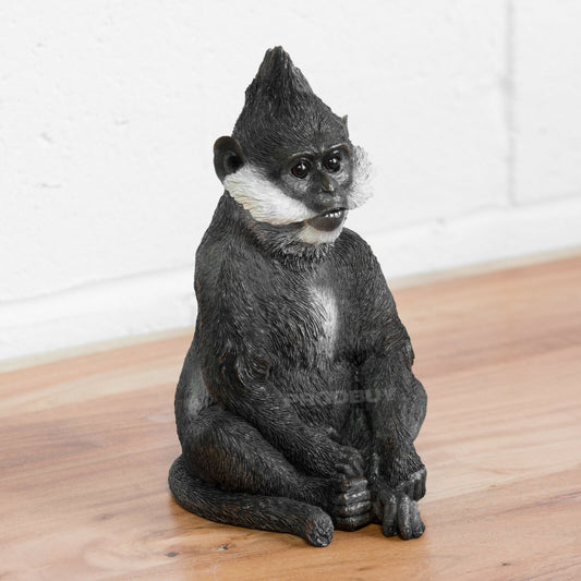10" Large Black Bearded Monkey Ornament