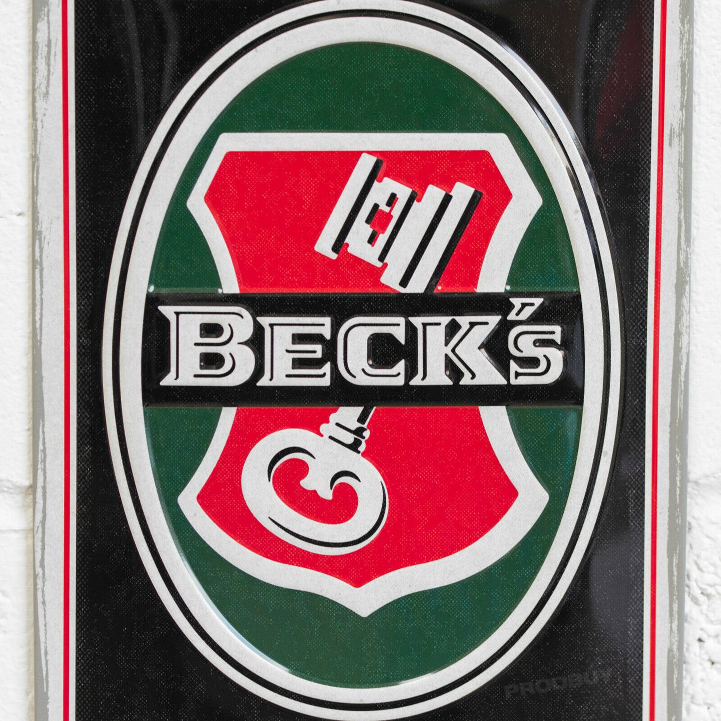 Beck's Beer Key Logo 30cm Metal Wall Sign