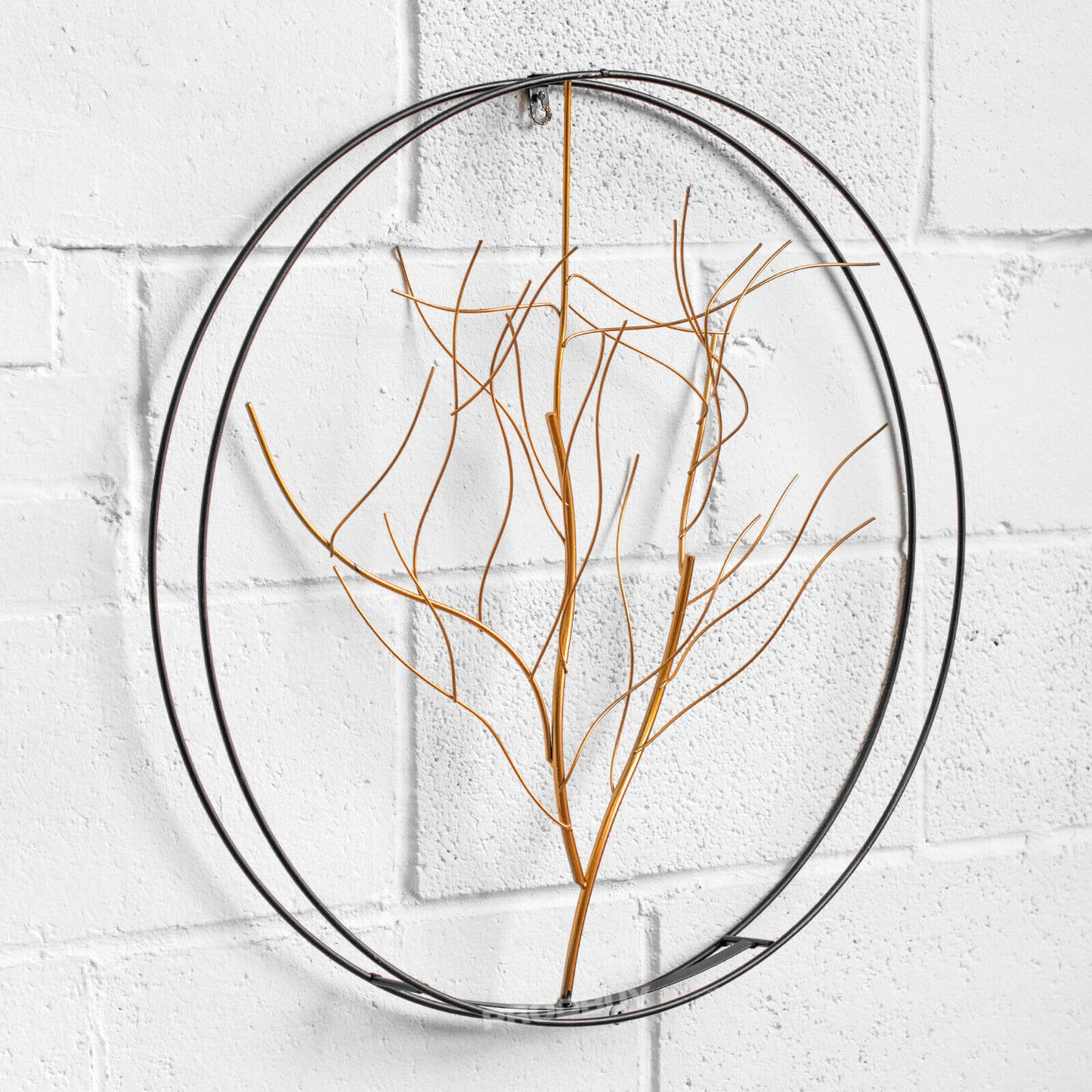 Gold Wire Tree Metal Wall Art Extra Large 65cm 3D Sculpture