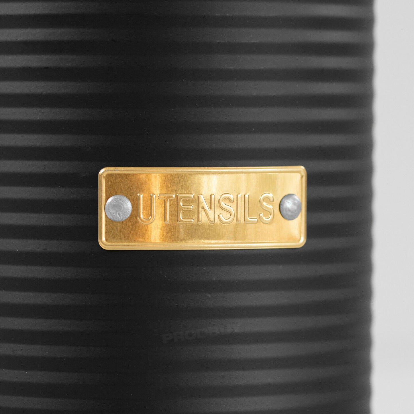 Black & Gold Kitchen Utensil Storage Pot