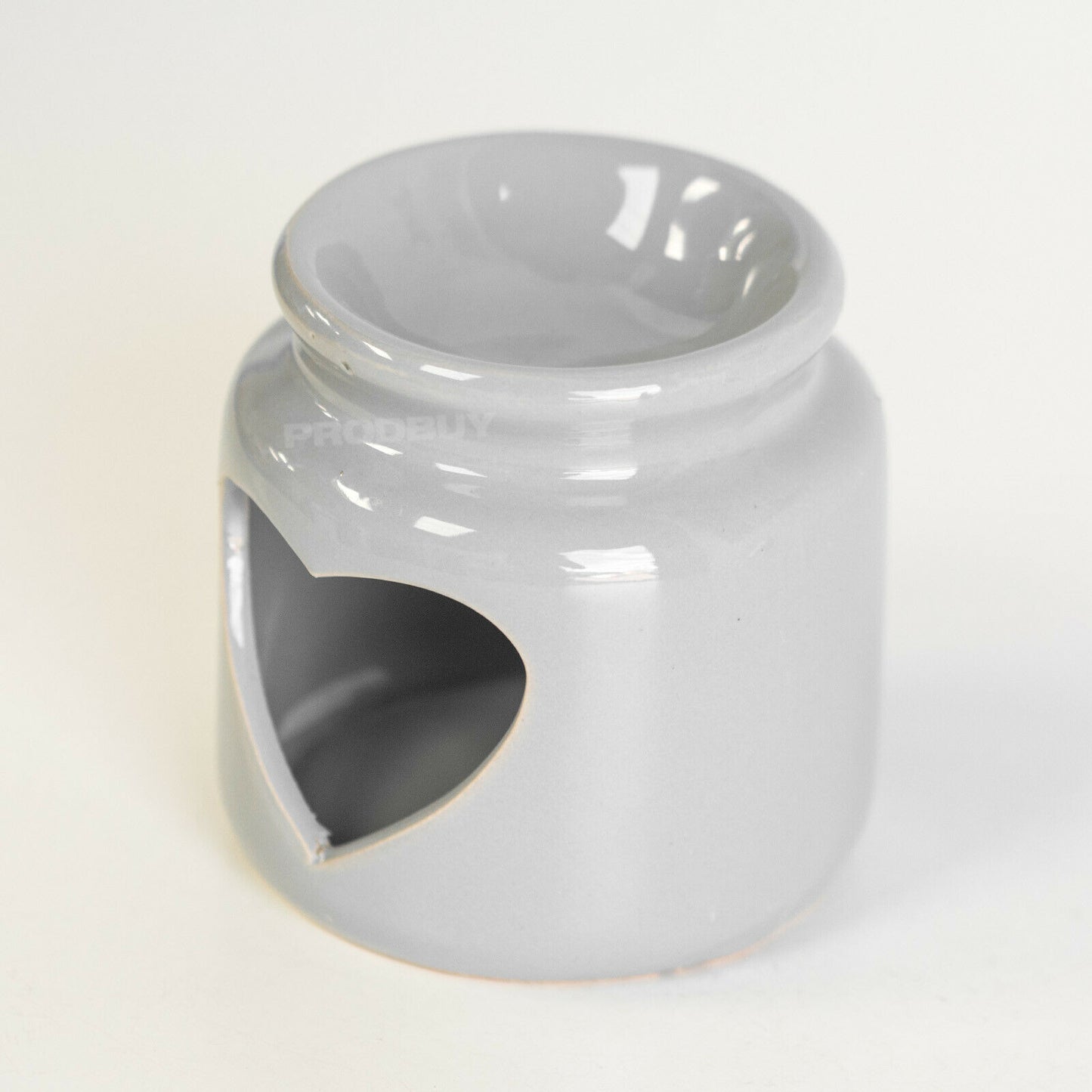 Set of 2 Grey Heart Tealight Candle Oil Burners