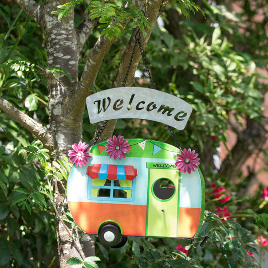 'Welcome' Caravan Tree Hanging Bird House