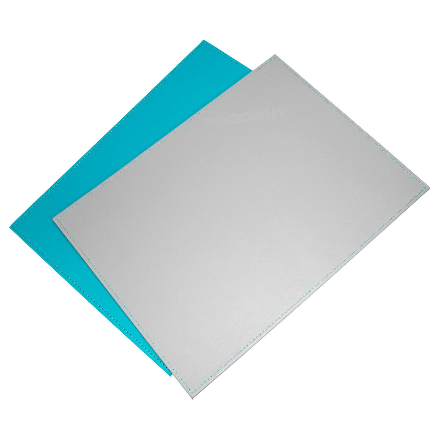 Freeform Reversible Placemats Turquoise Grey 40cm Large Faux Leather