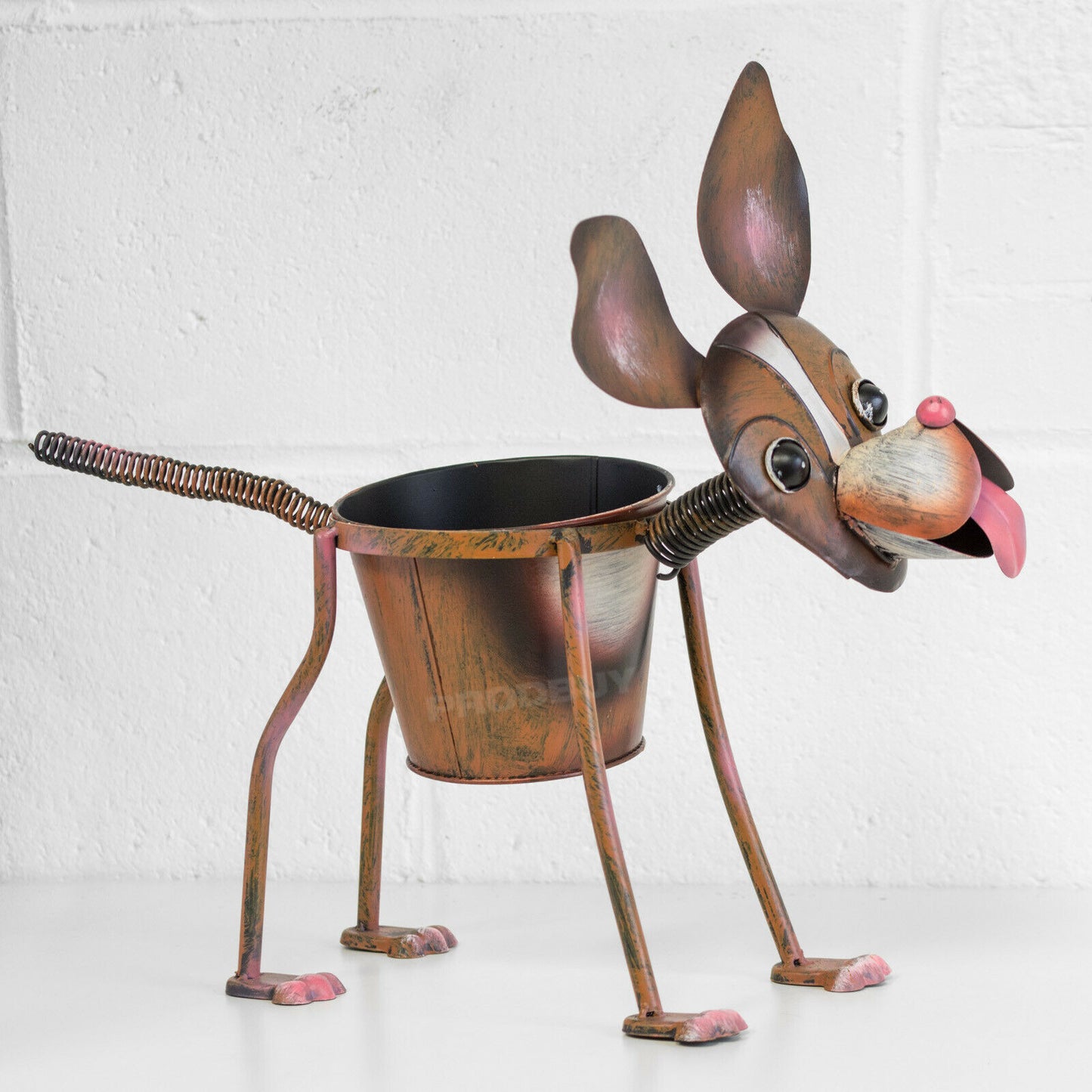 Nodding Dog Metal Garden Planter Ornament