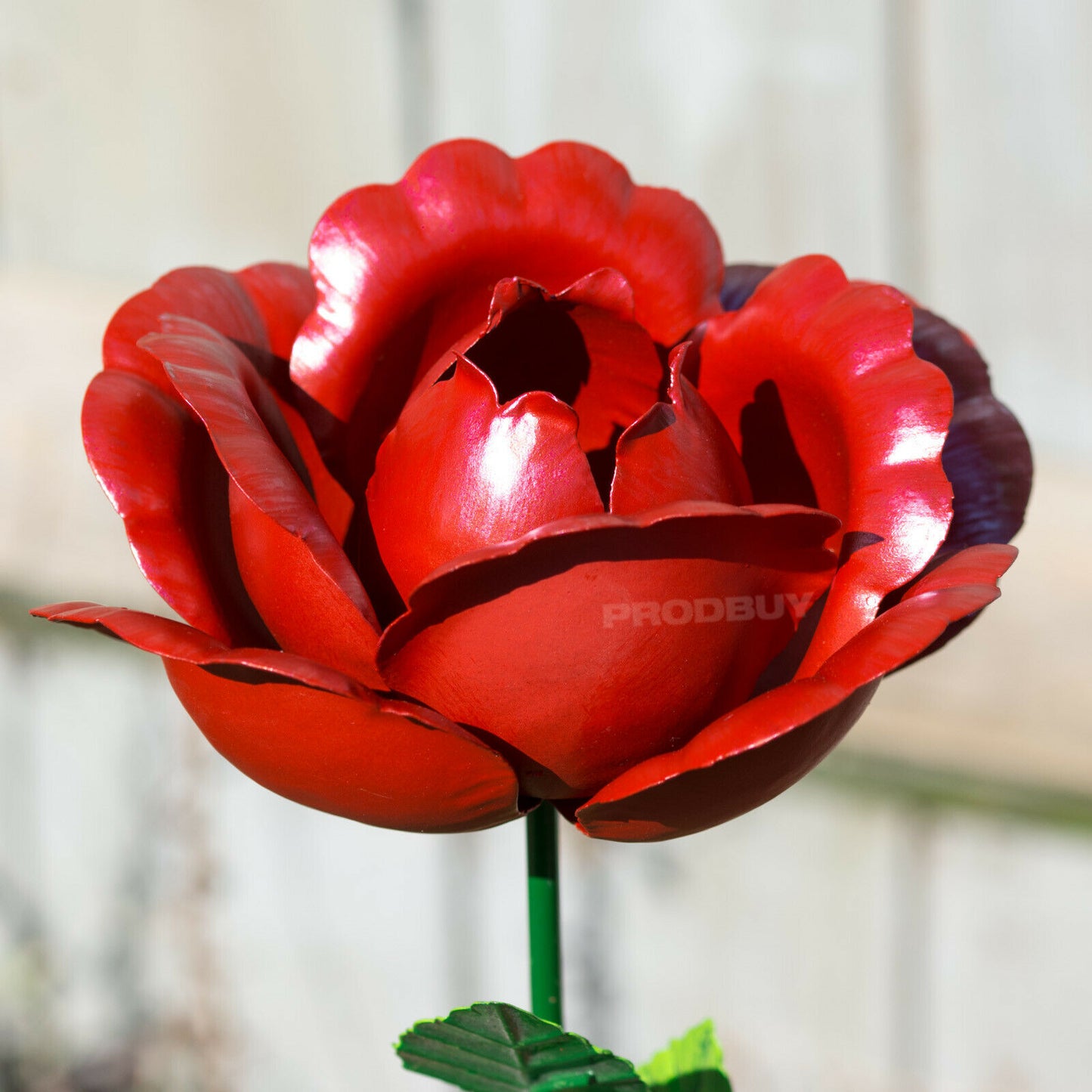 Large 83cm Rose Flower Garden Stake Metal Ornament