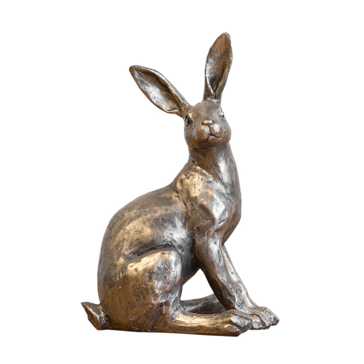 Small 22cm Hare Bronze Resin Decorative Ornament