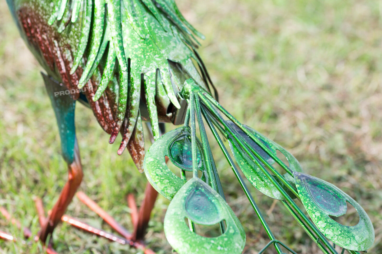 Large Exotic Peacock Metal Garden Ornament