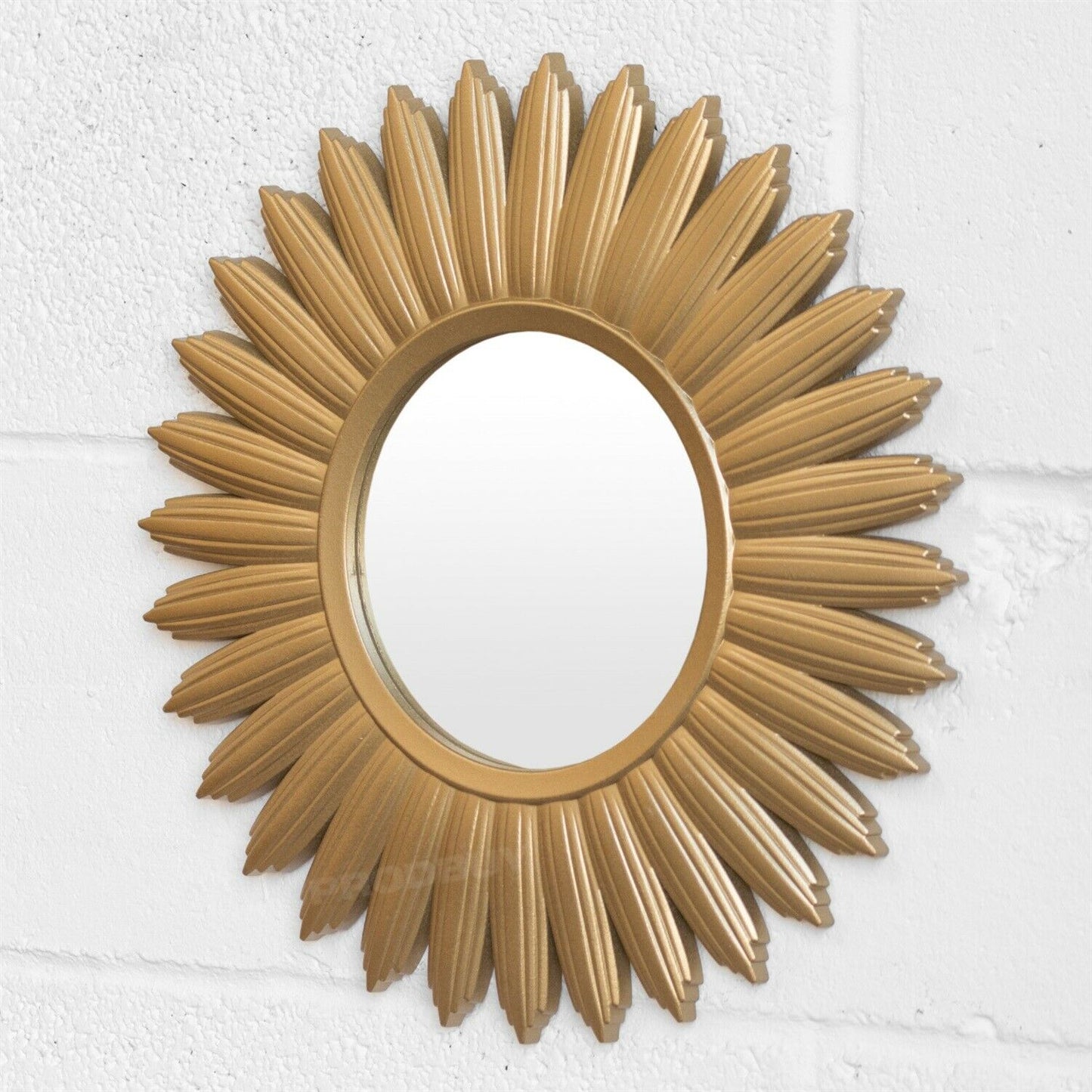 Gold Sunburst 40cm Round Small Round Wall Mirror