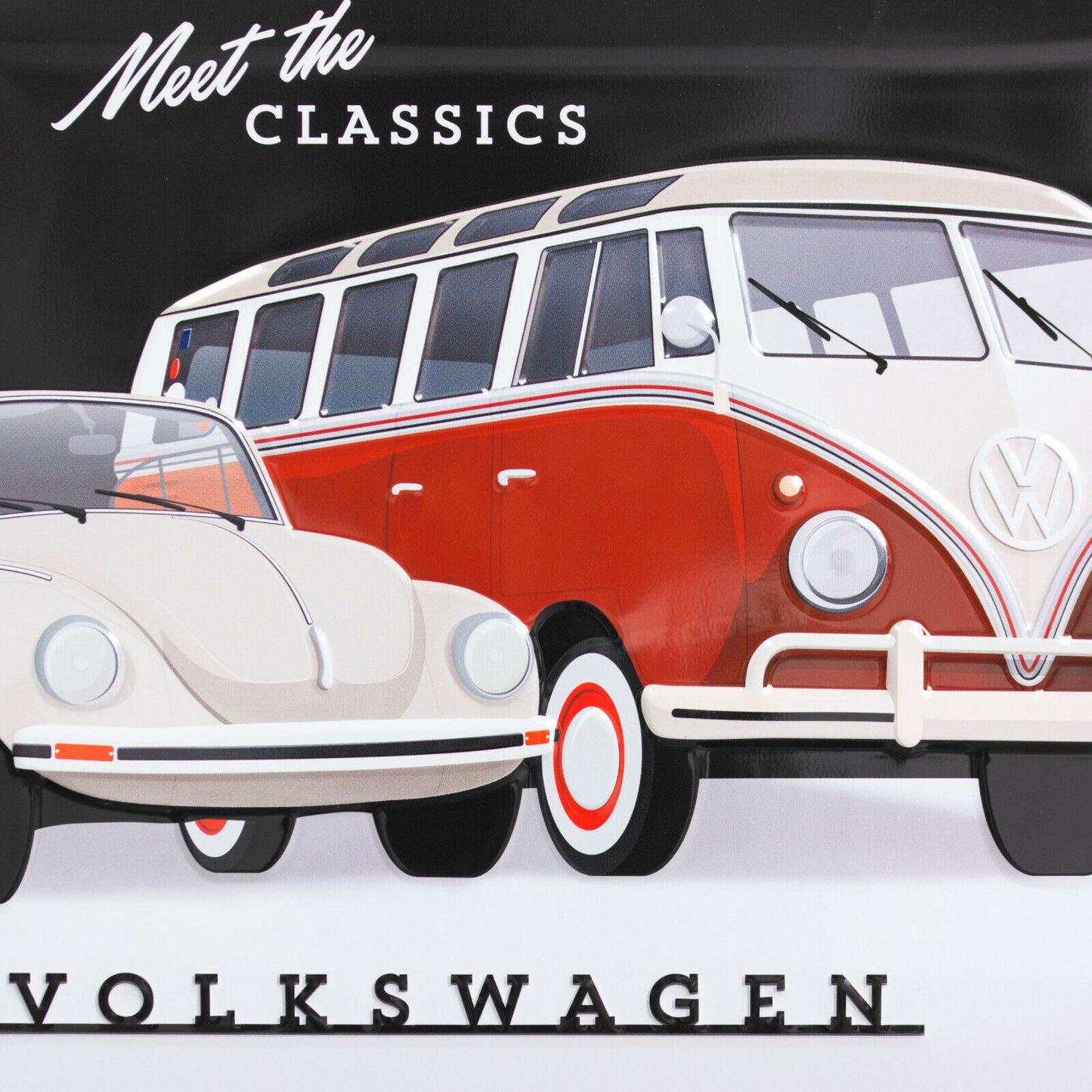 Volkswagen 'Meet The Classics' 40cm Metal Wall Sign