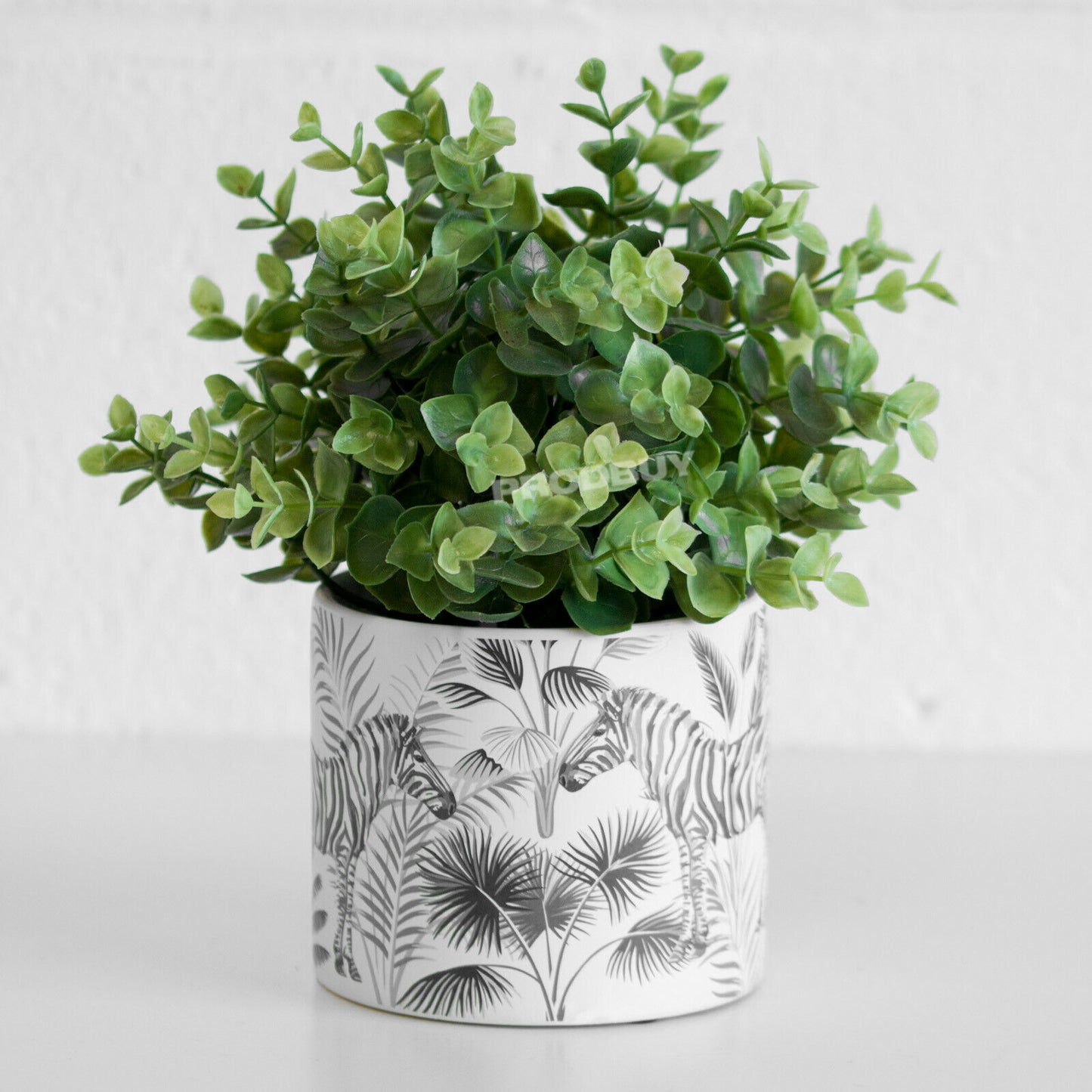 White Zebra Small 12cm Ceramic Plant Pot