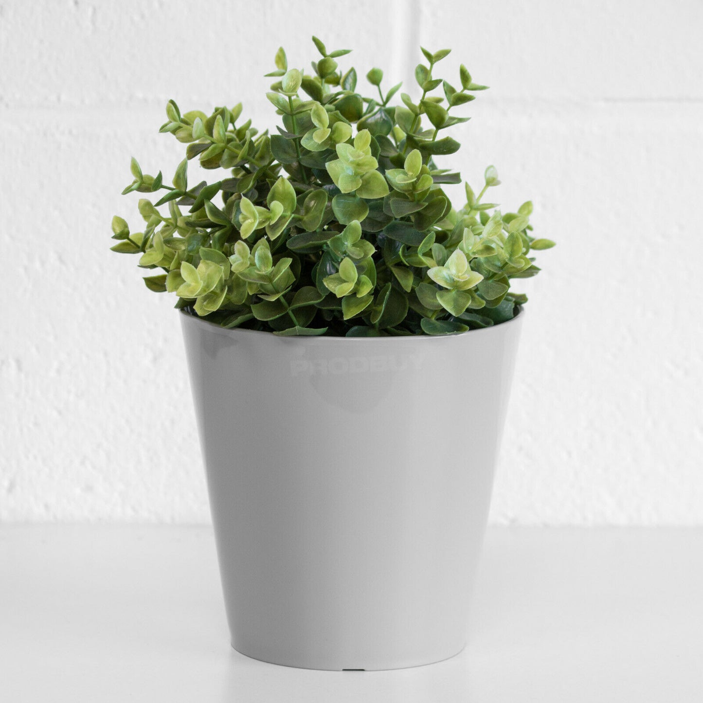Set of 2 Small Grey Plastic Plant Pots 2 Litre
